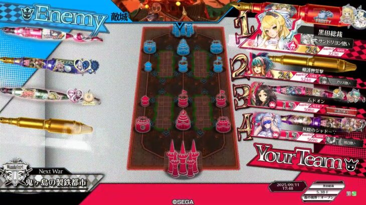 【wlw】サンド金筆（初心者向け）ワンダーランドウォーズ２０２５年９月１１日【全国対戦】福岡八部衆さんとバディーではないマッチ